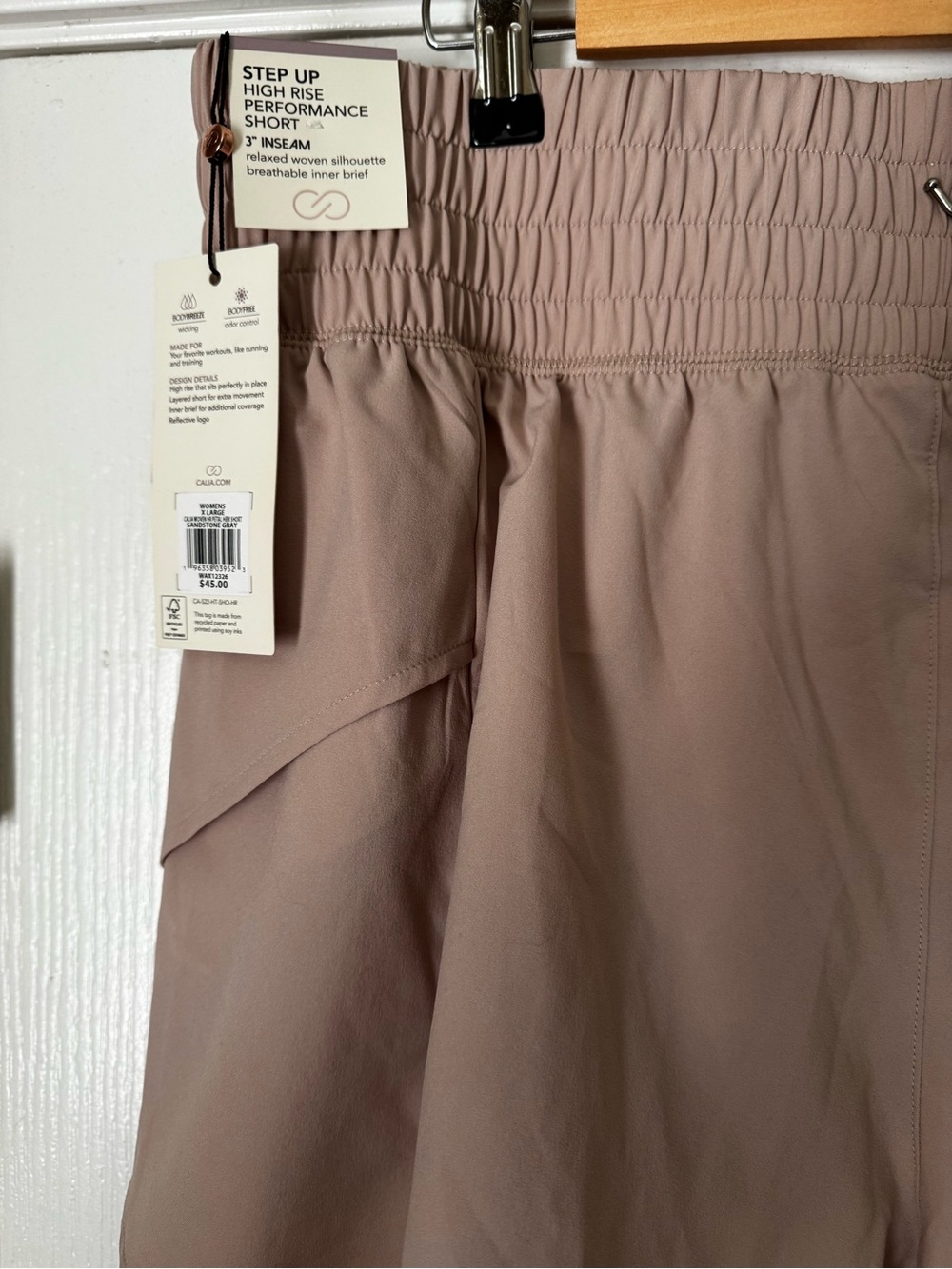 Calia Women’s High Rise Performance Hem Short 3”inseam XL Sandstone Gray - Picture 3 of 3